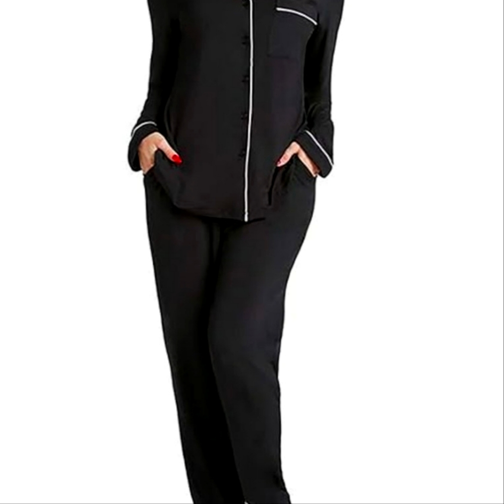 Los Angeles Trading Co Women’s Lightweight Long Sleeve Piped PJ Top & Pants